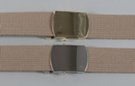 cotton 1-1/4" military-style web belt, tan