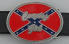 "Country Girl" in script over rebel flag oval belt buckle