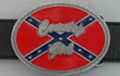 "Country Girl" in script over rebel flag oval belt buckle