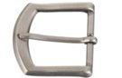 curved pewter single prong heel bar belt buckle