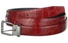 cherry croc embossed dress belt with nickel or gold buckle