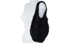 black crochet slouch bag with black sequins