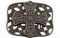Patonce cross on crosses pewter belt buckle