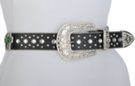 black rhinestone and crystal cross studded leather belt