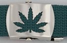 marijuana leaf military-style buckle