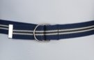 navy, charcoal, white D-ring canvas belt