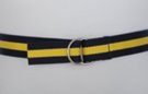 navy and yellow stripe D-ring canvas belt