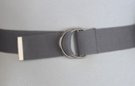 steel gray web belt with nickel polish D-rings and tab