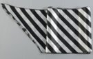 satin belt scarf, black and white in alternating diagonal bars