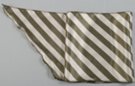 satin belt scarf, dark olive green alternating with beige in diagonal stripes