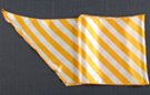 satin belt scarf, golden yellow and white in alternating "candy cane" diagonal bars