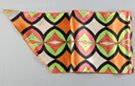 orange-based multi-colored lattice pattern charmeuse satin narrow scarf
