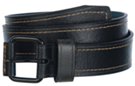 black distressed genuine leather casual belt with black buckle