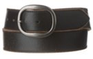 black distressed genuine leather belt and antique silver buckle