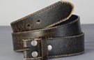 black distressed leather strap with snap closure