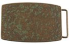 large rectangular western belt buckle, distressed bronze face