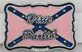 rectangular enameled pewter belt buckle with "Dixie Darlin'" over rebel flag