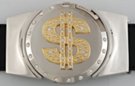 golden dollar sign rhinestone lighter buckle