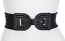 ruffled black double D high waist stretch belt