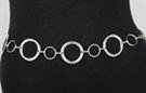 silver chain belt, alternating large textured and simple small rings