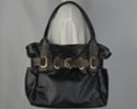 soft kid leather duffel tote with ornamental cinch