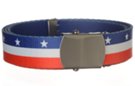 dye sub military web belt, red, white and blue bunting