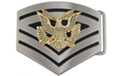 military style belt buckle with eagle and chevrons