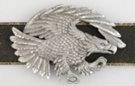 eagle in profile belt buckle with windswept tail and wing