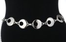 silver chain belt, eccentric rings
