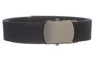 elastic polyester navy blue military belt with nickel matte buckle