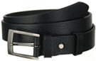 single ply embossed black leather belt