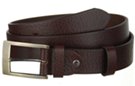 single ply embossed brown leather belt