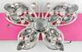 clear and multifaced gray rhinestone butterfly belt buckle
