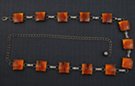clear amber orange mirrored faceted acrylic square stone costume chain belt