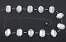 clear mirrored faceted acrylic oval and rectangular stone costume chain belt