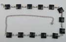 jet black faceted acrylic square stone costume chain belt