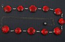 clear ruby red mirrored faceted acrylic disk costume chain belt