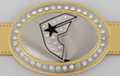 oval convex mirror famous star rhinestone studded belt buckle