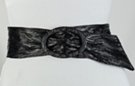 black brocade finish fashion vinyl cinch belt