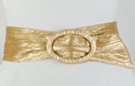 gold brocade finish fashion vinyl cinch belt