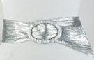 silver brocade finish fashion vinyl cinch belt