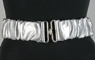 crinkled synthetic leather stretch belt with anchor latch buckle