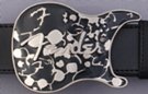 black Fender electric guitar belt buckle
