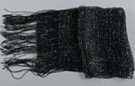 long gossamer knit scarf/sash with black yarn and silver foil
