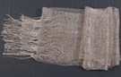 long gossamer knit scarf/sash with gray yarn and silver foil