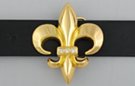 gold and rhinestone fleur-de-lis belt buckle