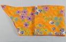 fuchsia and violet flowers on orange chiffon belt scarf