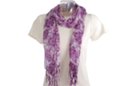 multi-hued lilac fringe scarf with floral profusion print