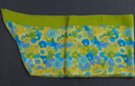 chiffon belt scarf, riot of blossoms in greens, blues and yellow with green border