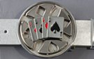 "four aces" spinner buckle, four suit spinner behind cards
